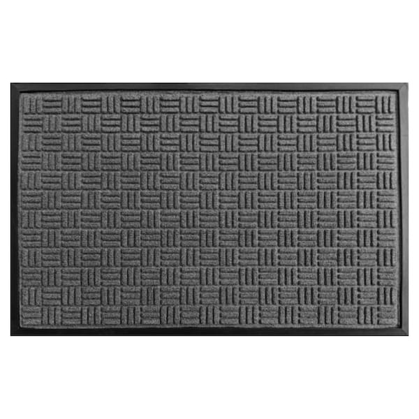 Rhino Mats Crosshatch Entrance Mat, Polypropylene/Rubber, 3/8" in Thick, Charcoal, 2 ft W x 3 ft L CROSS-2436CH - main